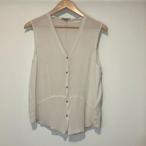 Helmut Lang button up sleeveless blouse